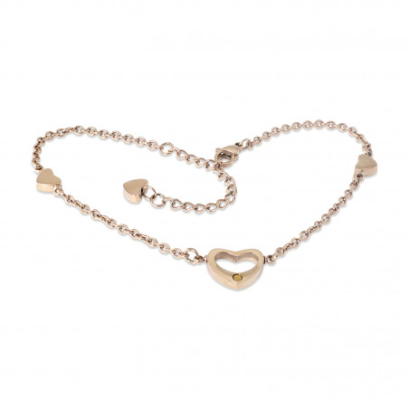 Heart Anklet Rose Gold SS